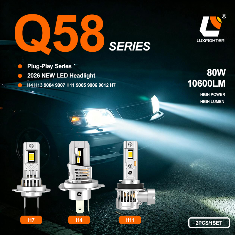 Täiesti uus LUXFIGHTER 2026 Q58 pistikühendusega LED-auto esitulede seeria on ametlikult turule toodud
